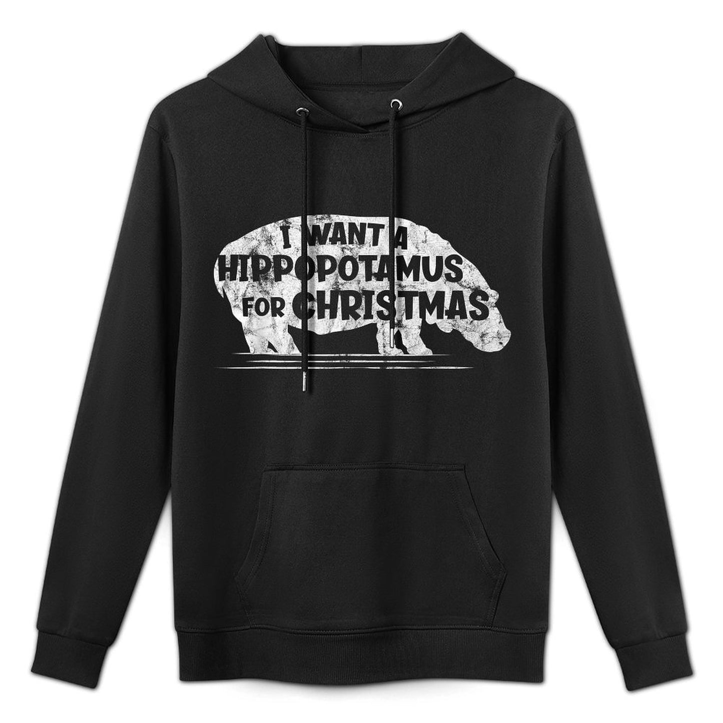 I Want A Hippopotamus For Christmas Hippo Graphic Holiday Shape Retention Hoodie