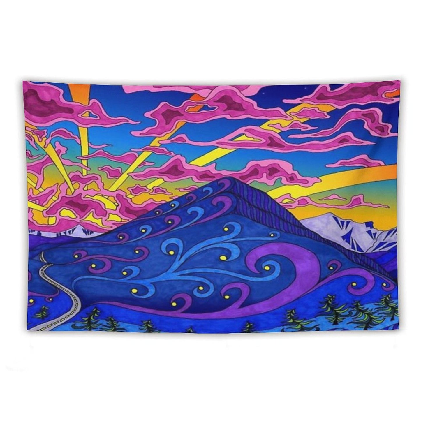 Psychedelic Landscape Tapestry