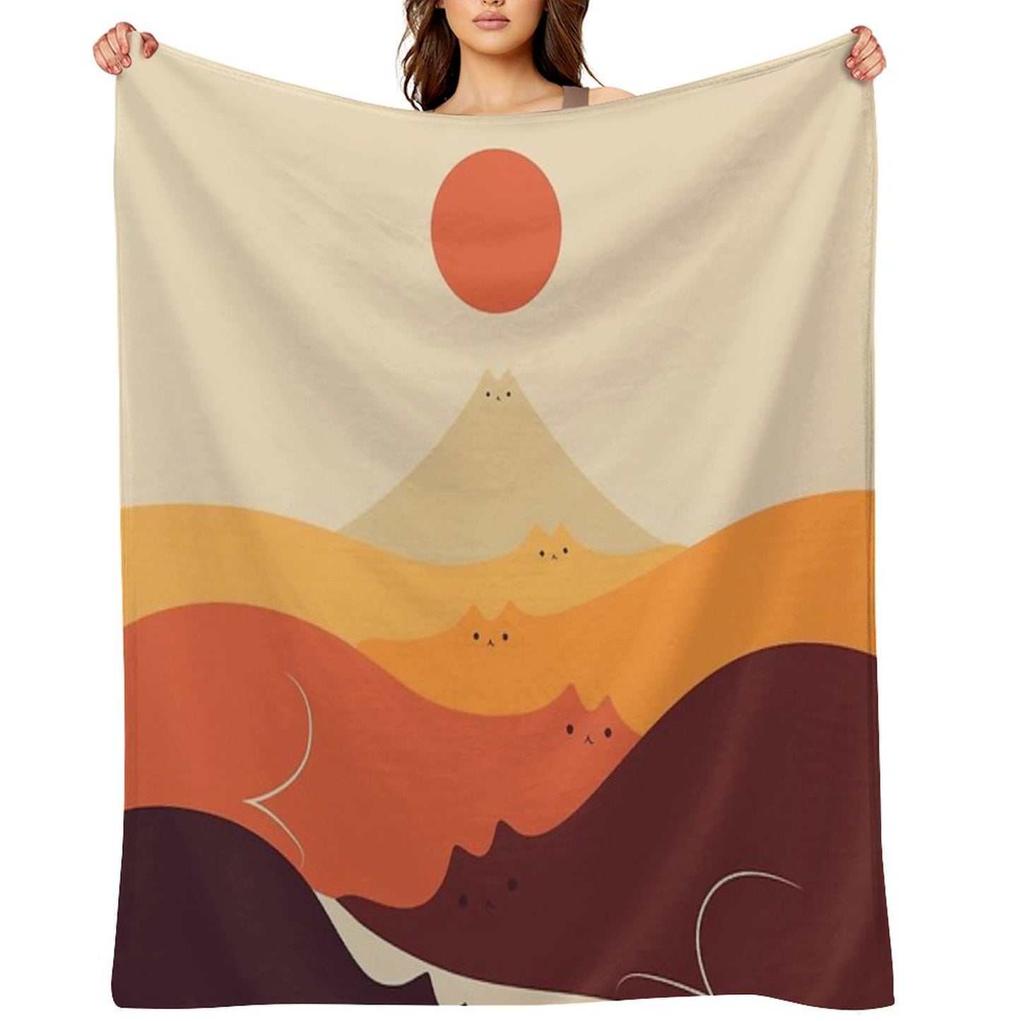 Cat Landscape 87 Throw Blanket