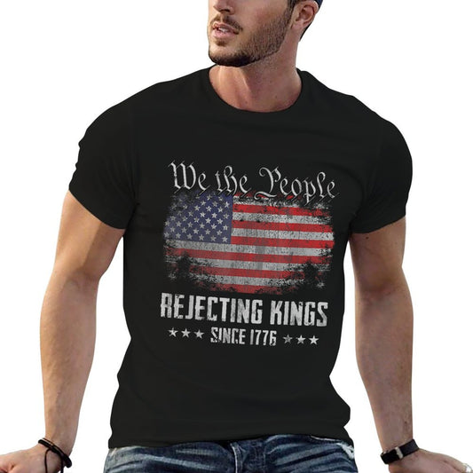 Rejecting Kings Since 1776 Patriotic USA 4th of July  Wrinkle-resistant T-Shirt