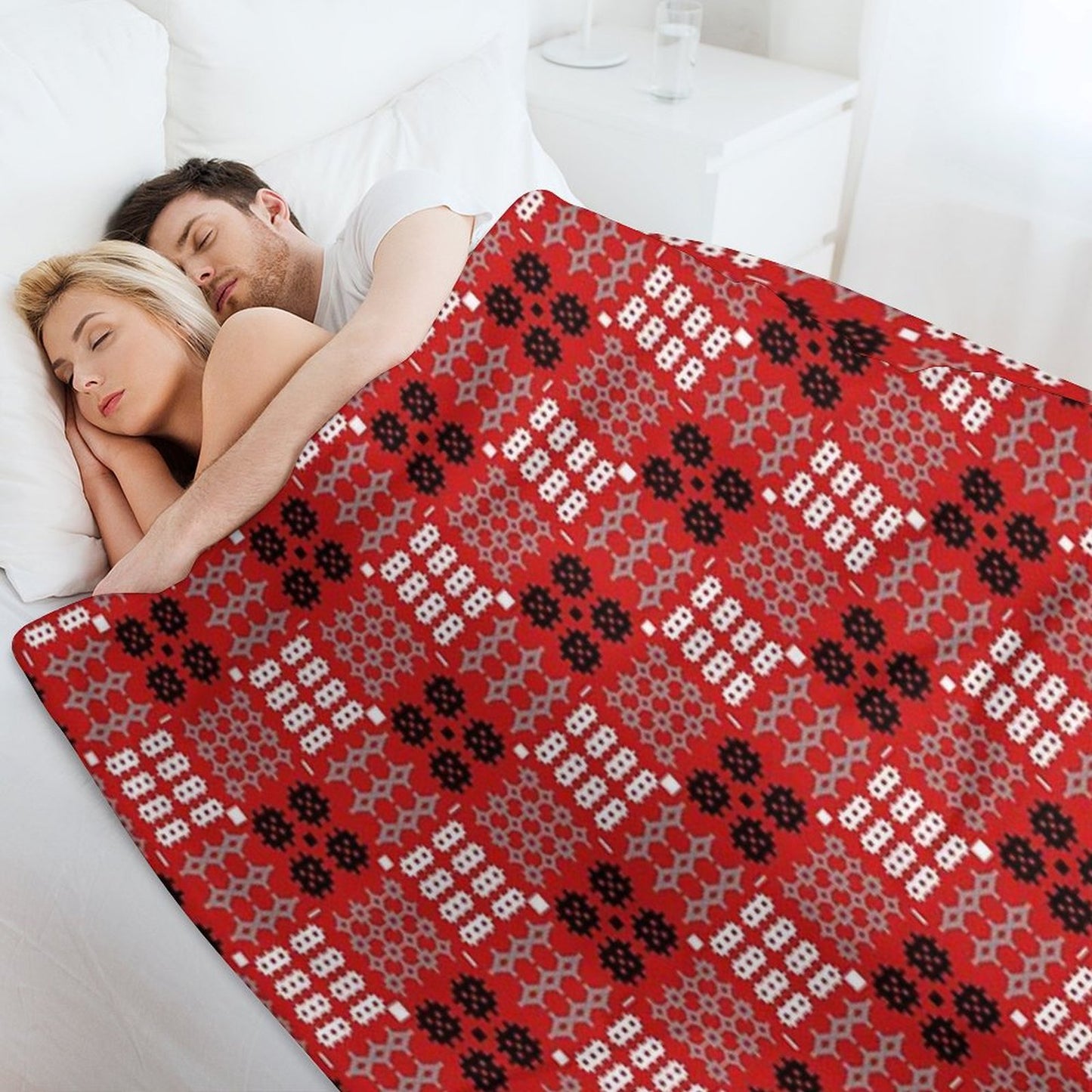 Welsh Design, Carthen Cymraeg, Cymreig (red) (Printed Image - Not Real Tapestry) Throw Blanket