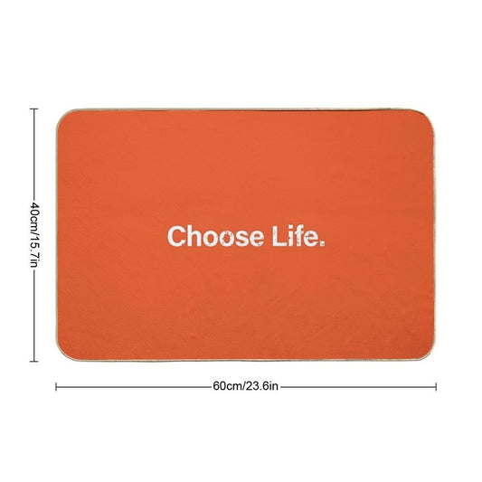 Choose Life. Trainspotting - Square - Orange Bath Mat