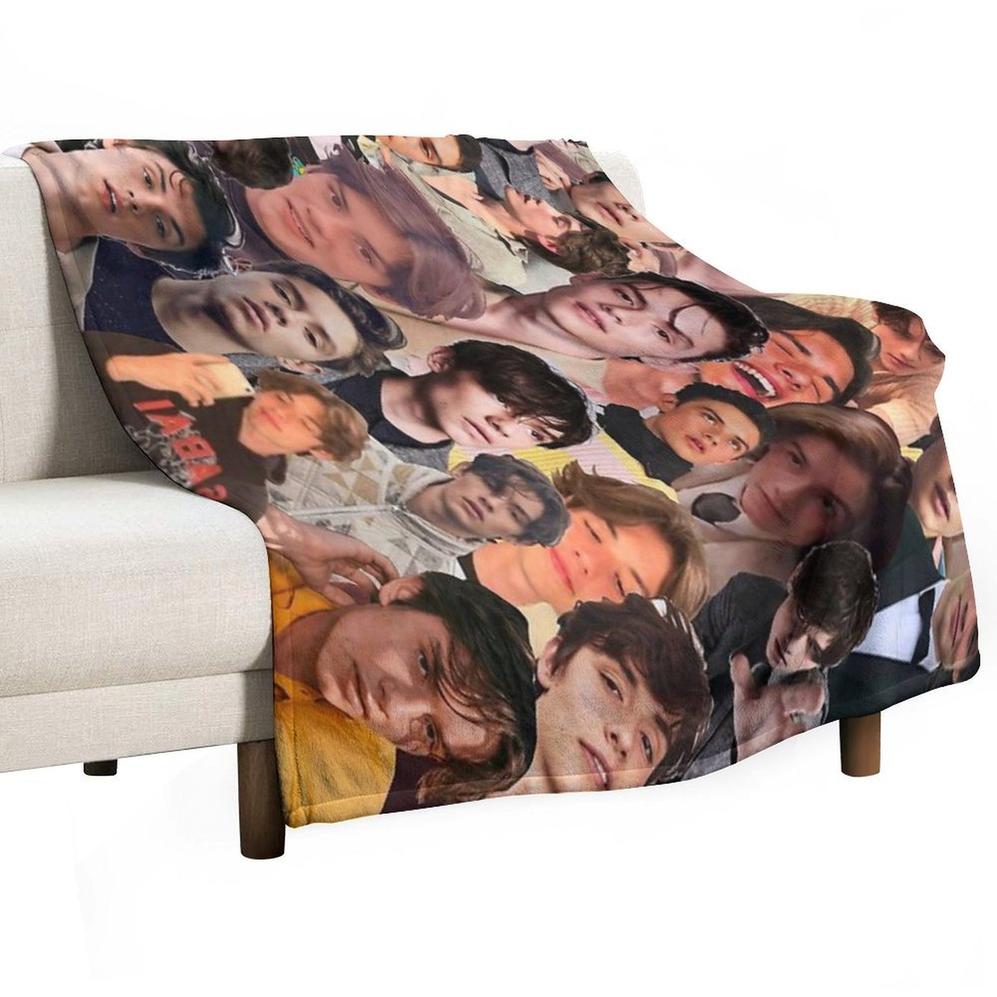 Louis Partridge Photo Collage Throw Blanket