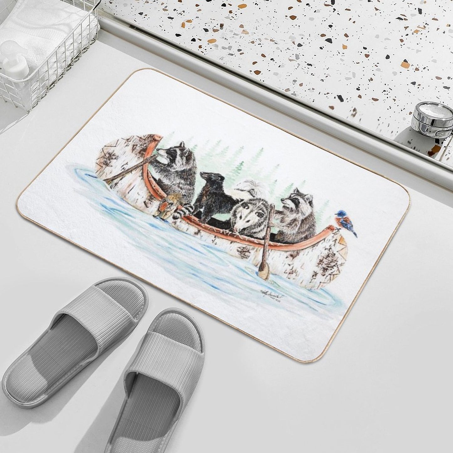 Critter Canoe - Forest Animals Bath Mat