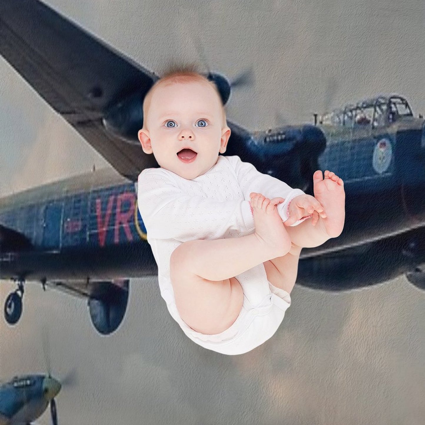 Two Icons - Lancaster And Spitfire Throw Blanket