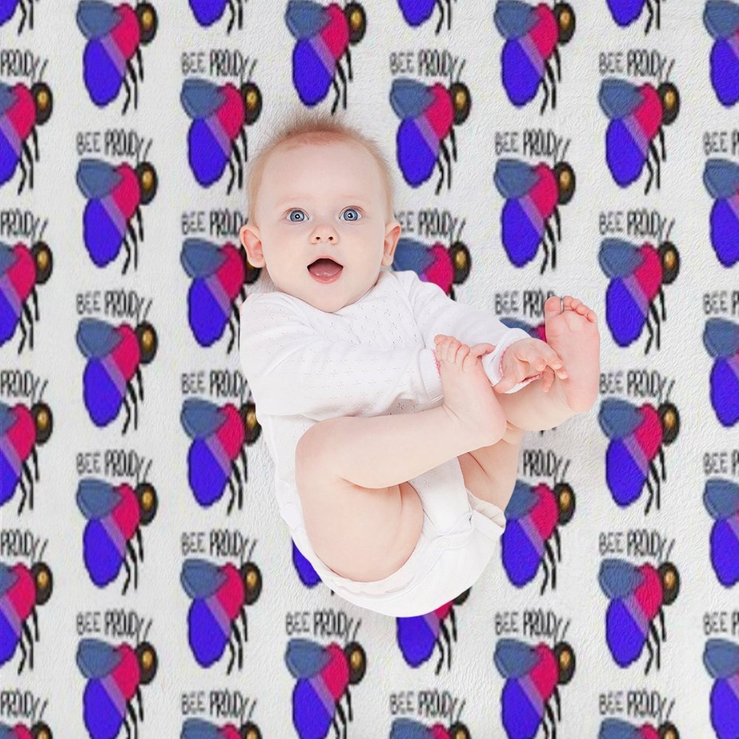 Bee Proud (Bisexual Flag) Throw Blanket