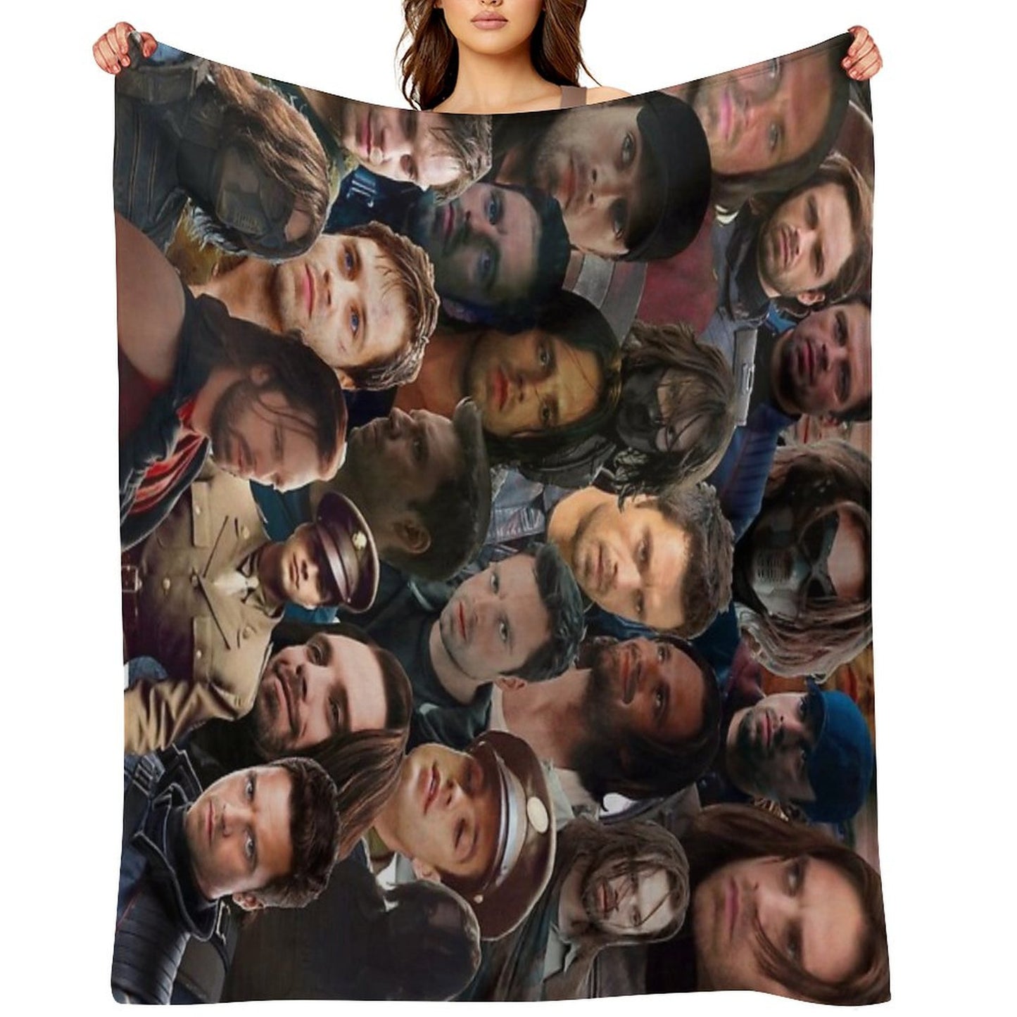 Winter Soldier Photo Collage Throw Blanket