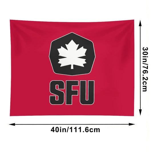 SFU Athletics Black White Tapestry