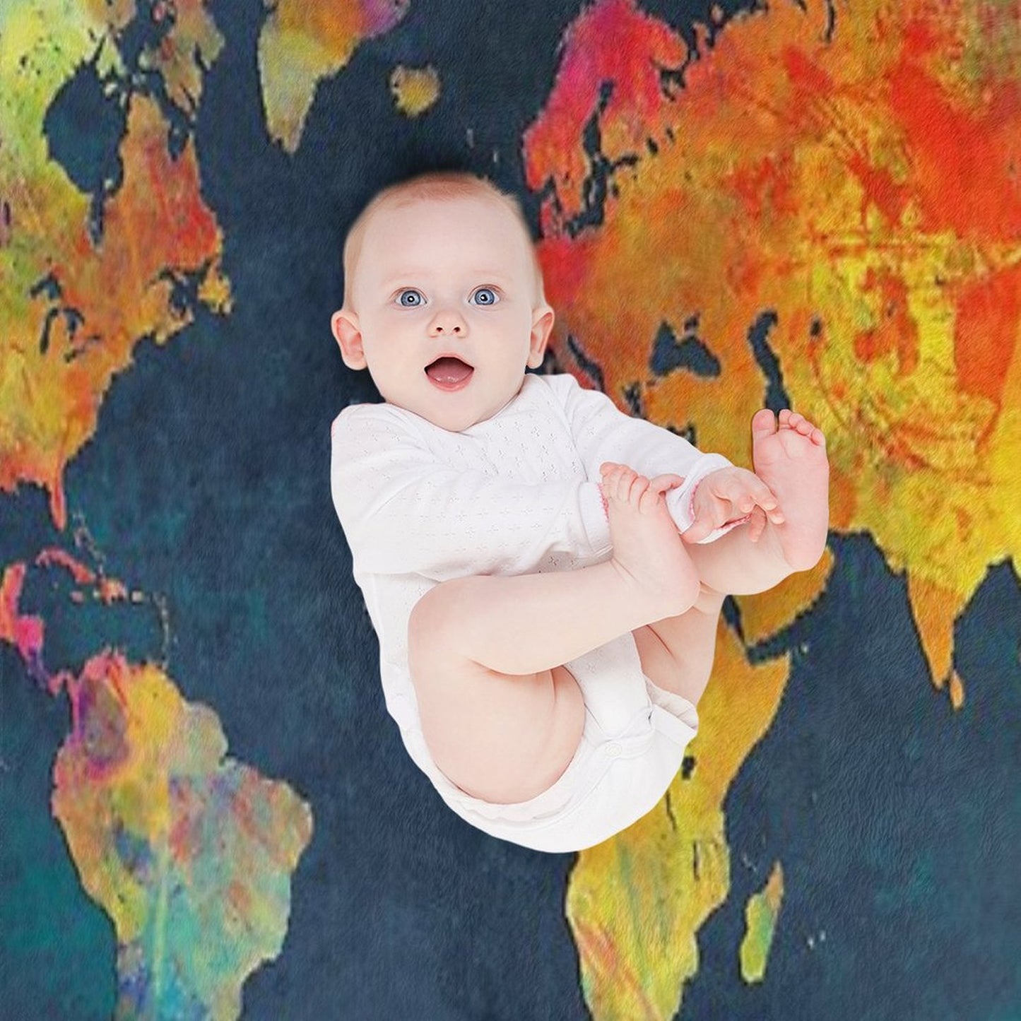 World Map Throw Blanket