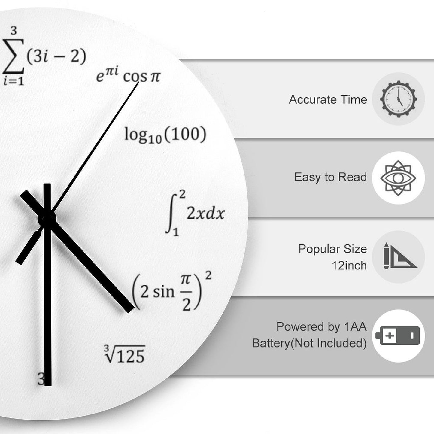 Math Equations And Notations Wall Clock