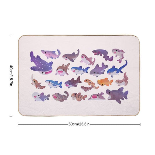 Shark Day - Pastel Bath Mat