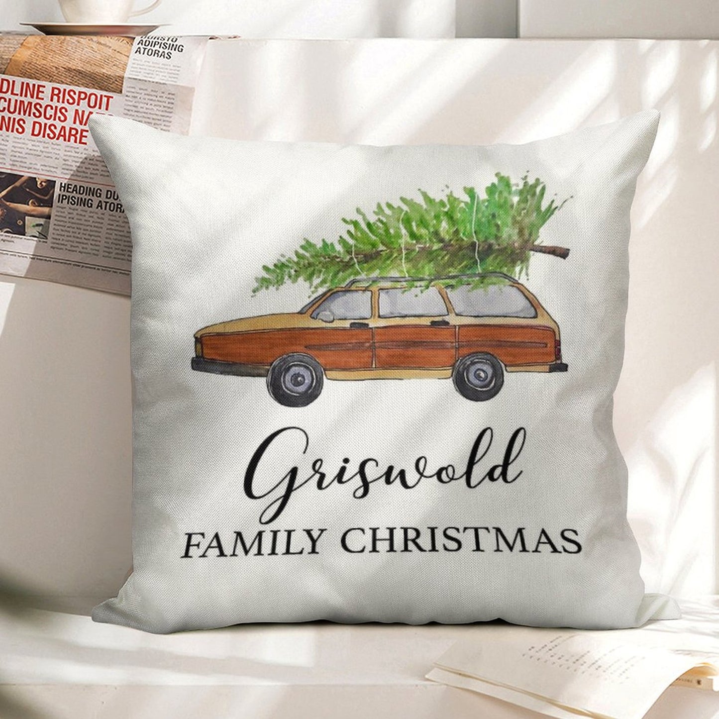 Christmas Vacation Griswold Family Christmas Linen Throw Pillow Cover