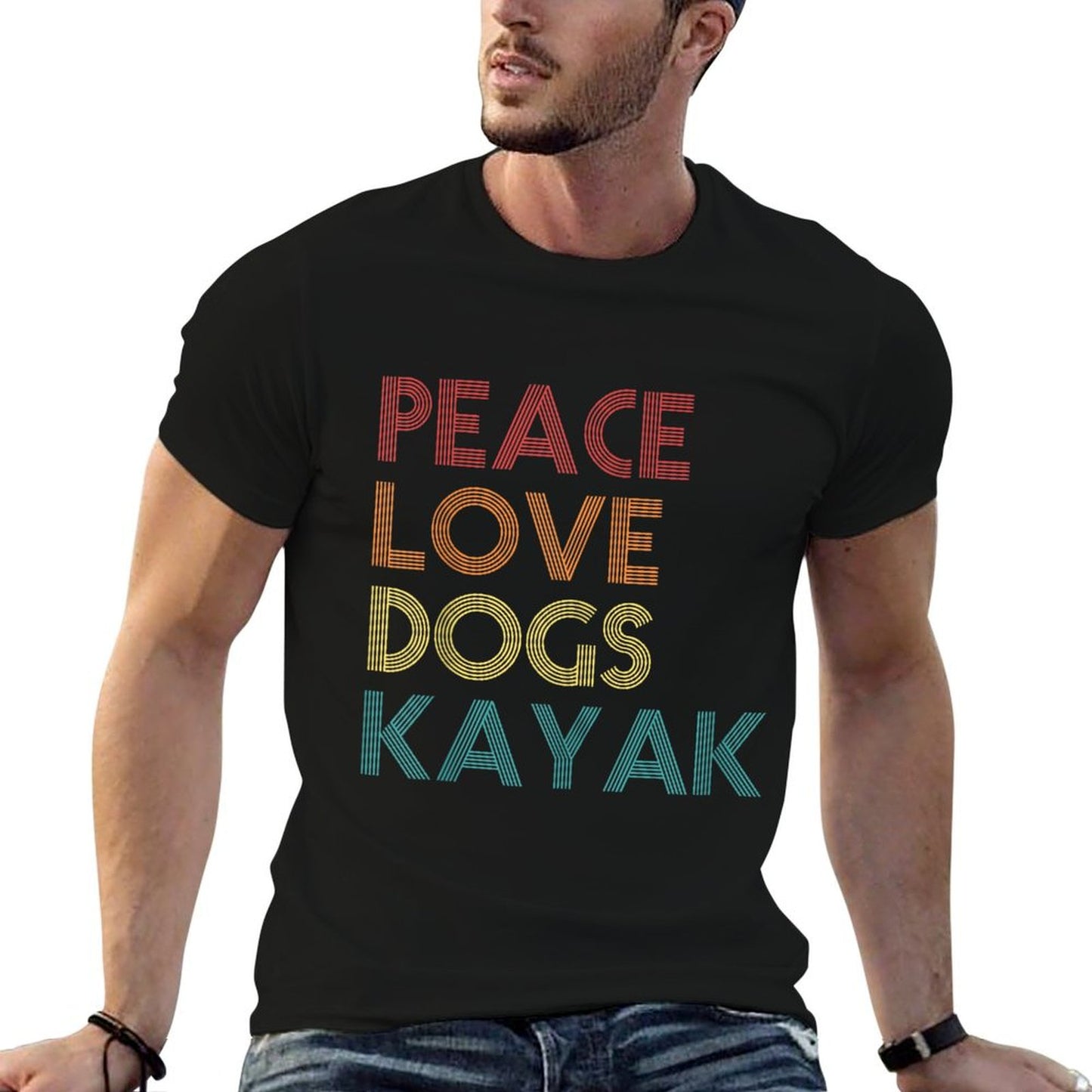 Kayaker Kayaking Apparel Kayak And Dog Lovers Vintage Retro T-Shirt