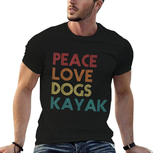 Kayaker Kayaking Apparel Kayak And Dog Lovers Vintage Retro T-Shirt