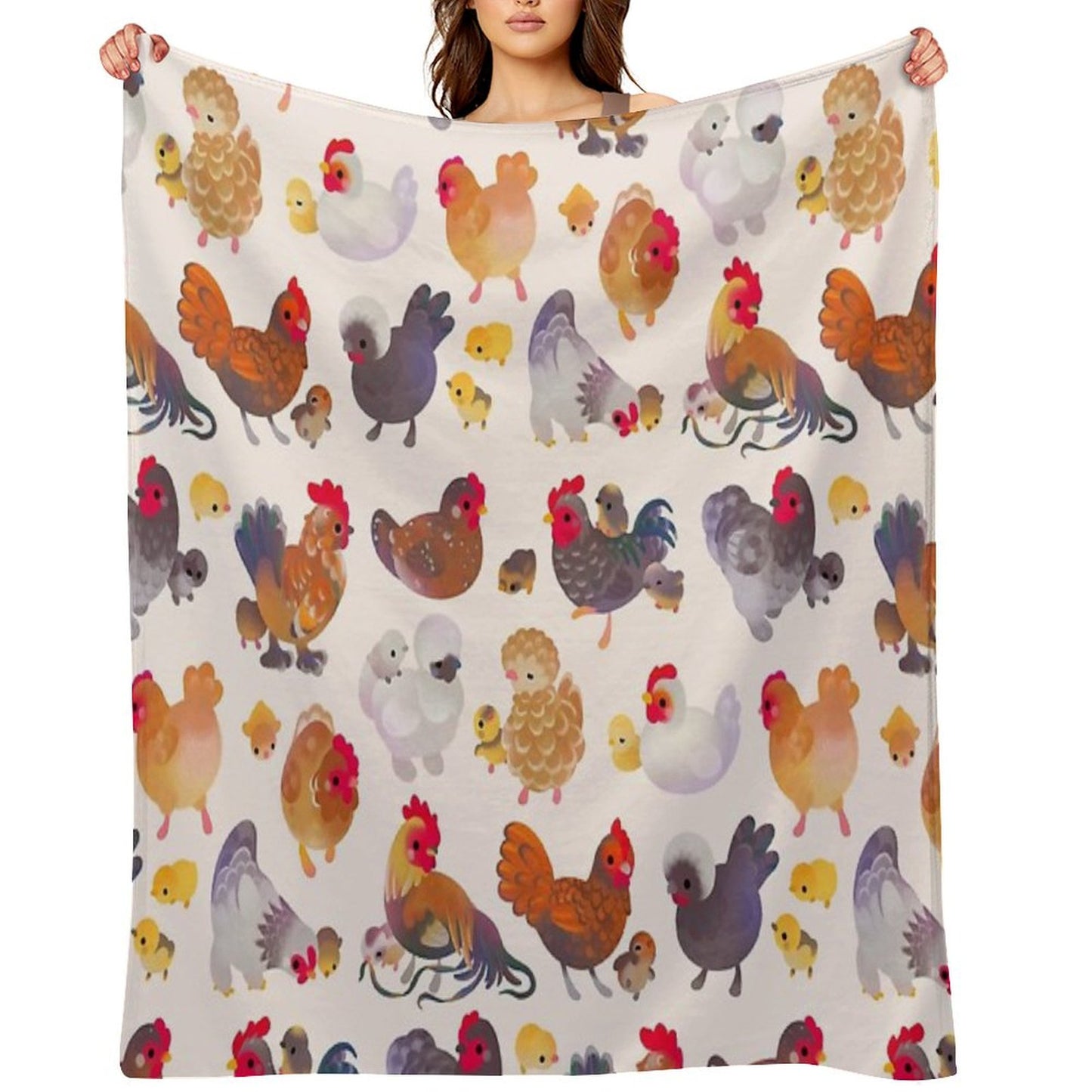 Chicken And Chick - Pastel Throw Blanket