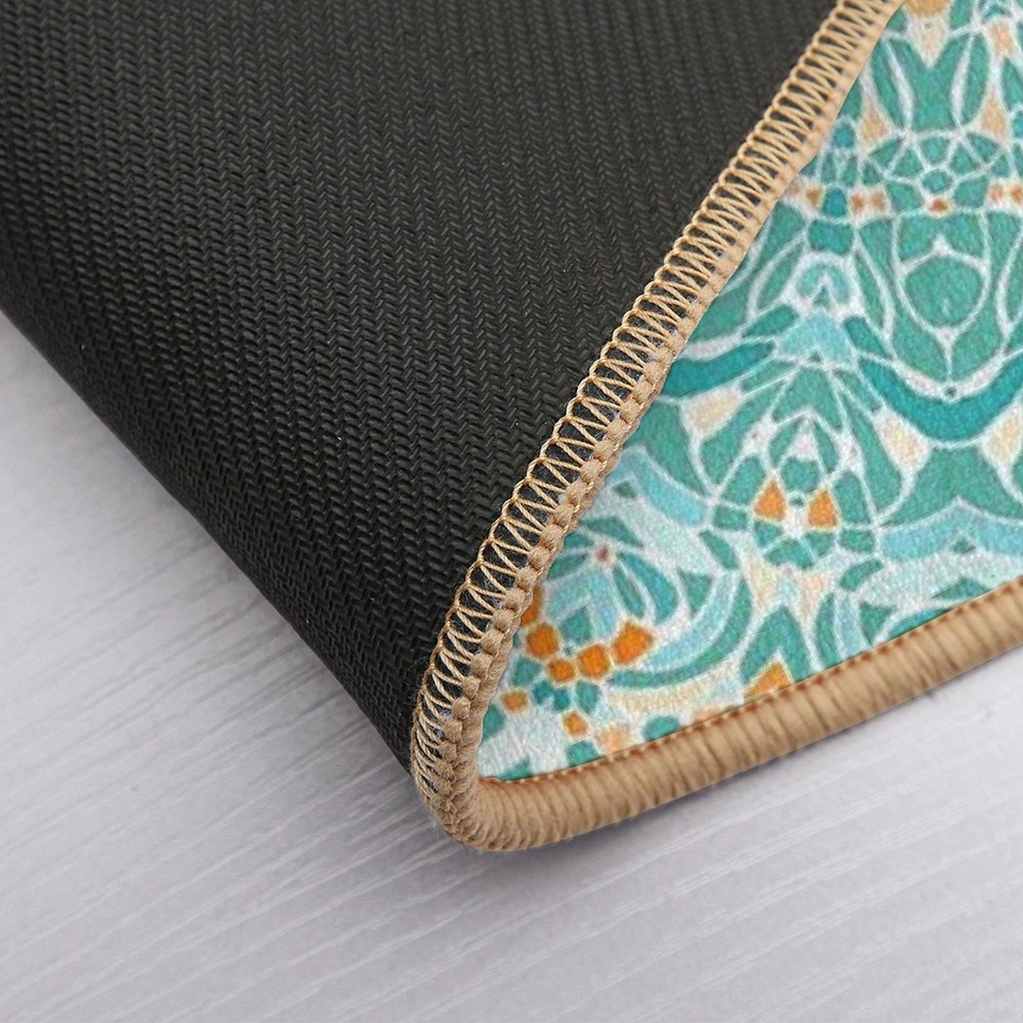 Orange And Turquoise Clarity Mandala Bath Mat