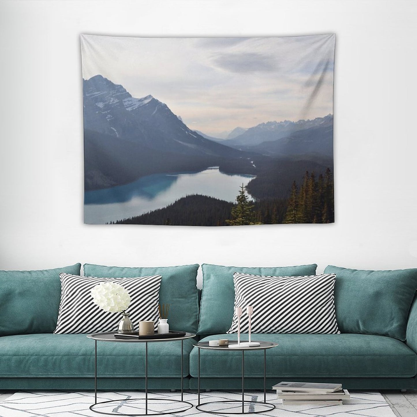 Mountain Lake Forest Dream Tapestry