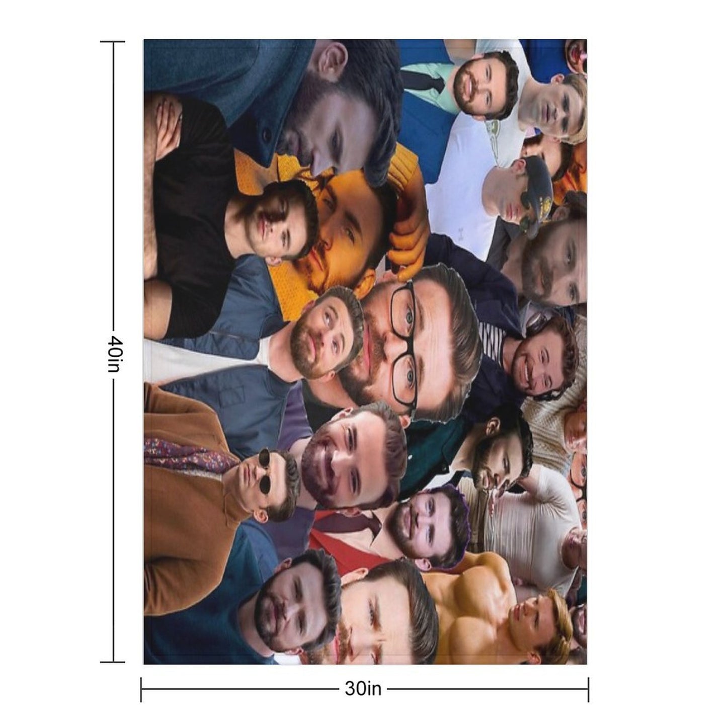 Chris Evans Photo Collage Throw Blanket