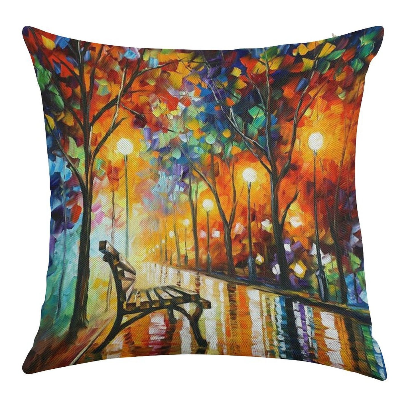 THE LONELINESS OF AUTUMN - Leonid Afremov Linen Throw Pillow Cover
