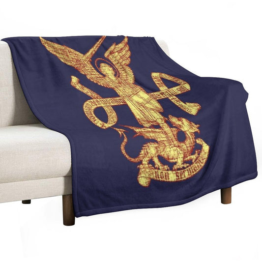 Saint St Michael Archangel, Catholic Archangel, Angel Defender Throw Blanket