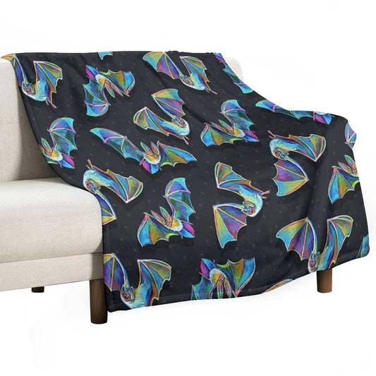 Psychedelic Bat Pattern by Robert Phelps Throw Blanket