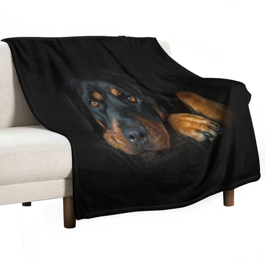 Rottweiler Resting Throw Blanket