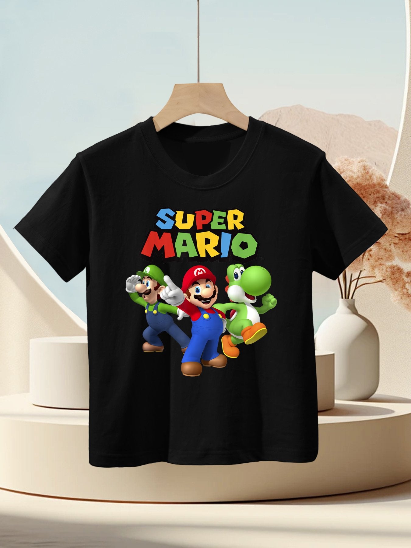 Super Mario Luigi Mario And Yoshi Group Shot Kids T-Shirt