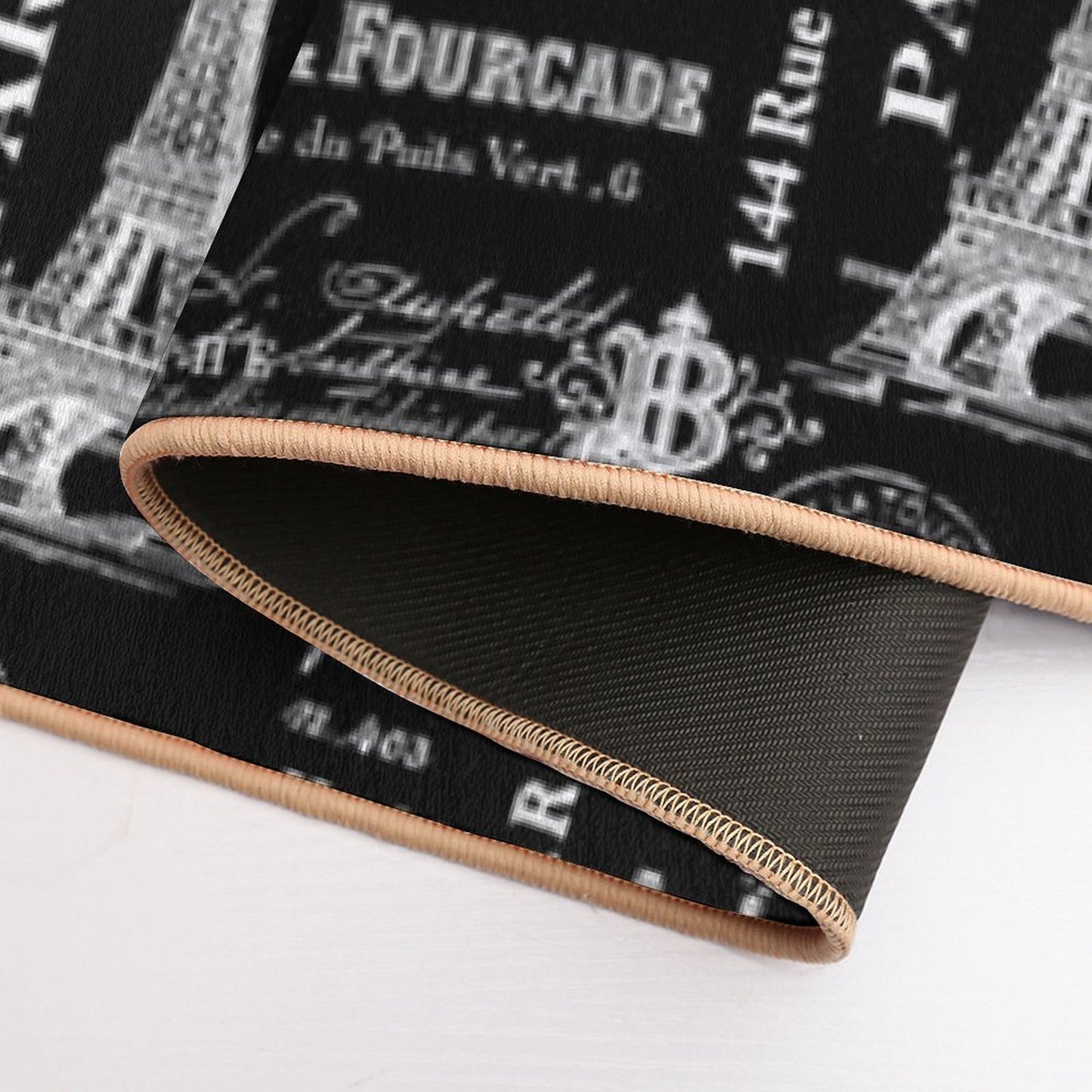 Vintage Paris French Lifestyle With Eiffel Tower Black And White Allover Pattern Rapid-Drying Bath Mat