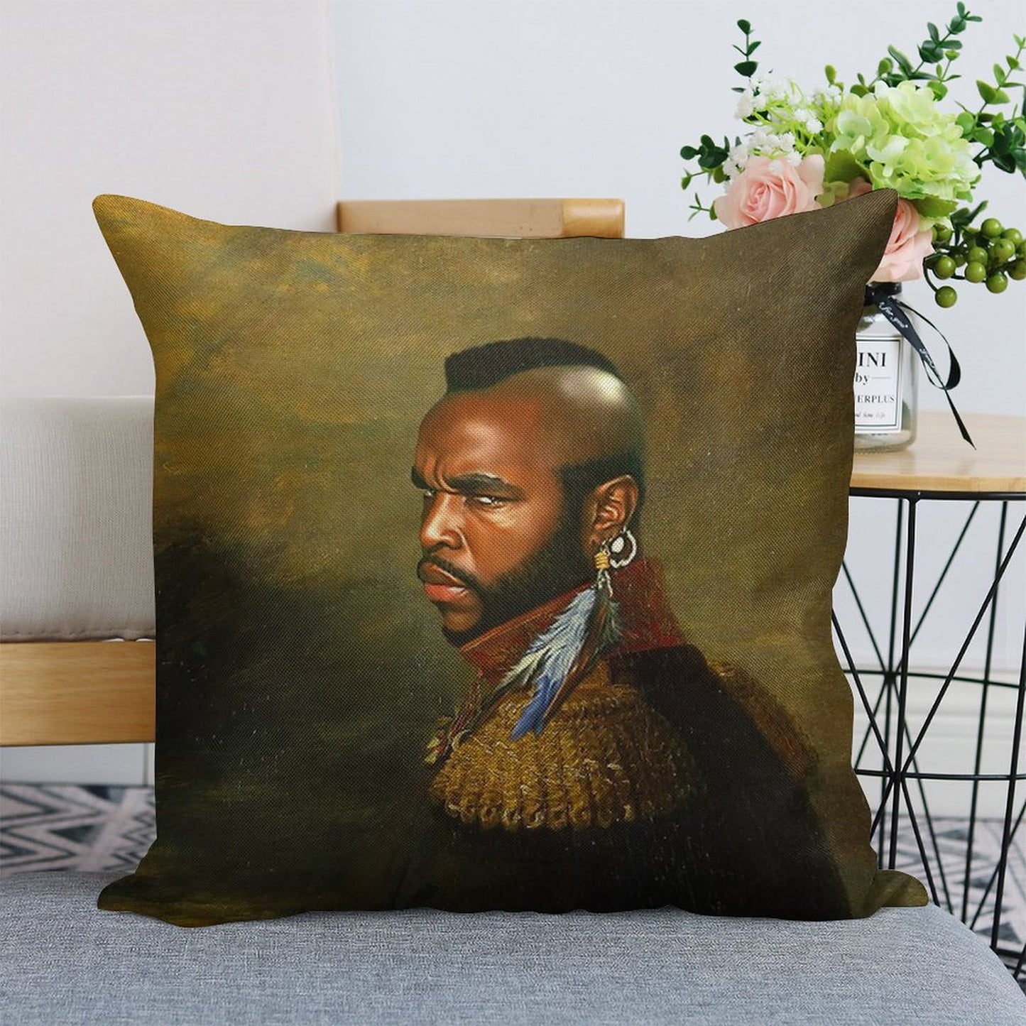 Mr. T - Replaceface Linen Throw Pillow Cover
