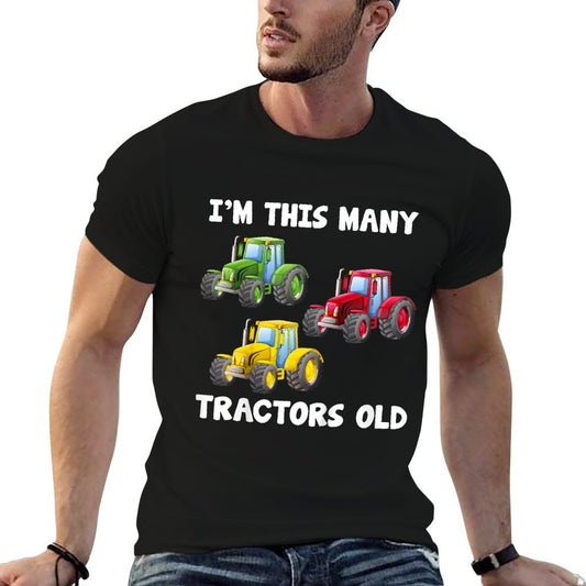 Kids 3 Year Old Boy Tractors Old 3rd Birthday Farm Tractor Trucks T-Shirt