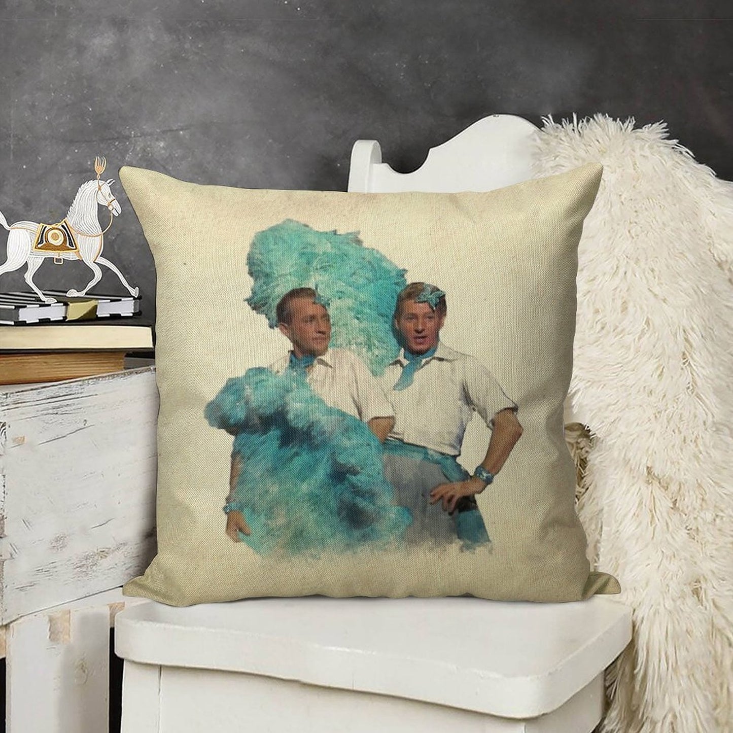Reprise (Sisters) - Watercolor Linen Throw Pillow Cover