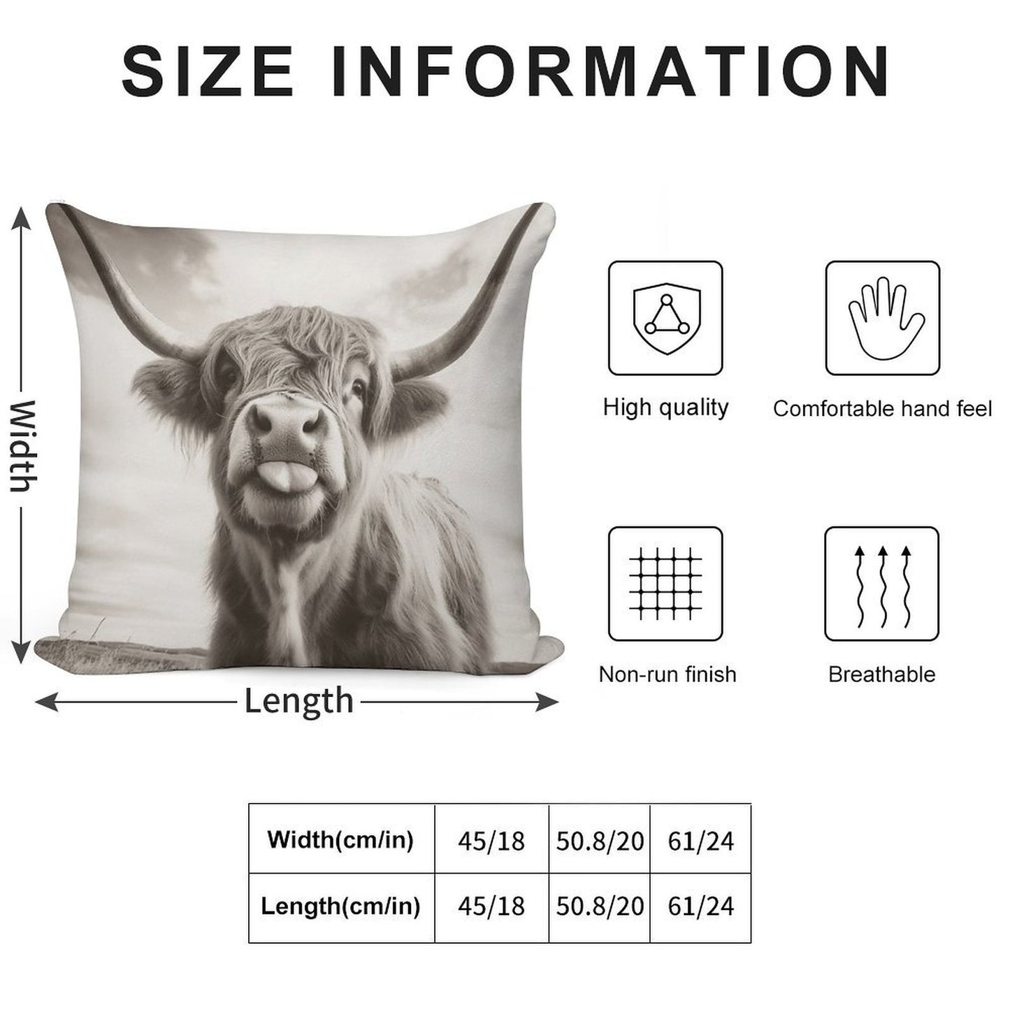 Cheeky Highland Cow Soft Bedroom Essential Throw Pillow