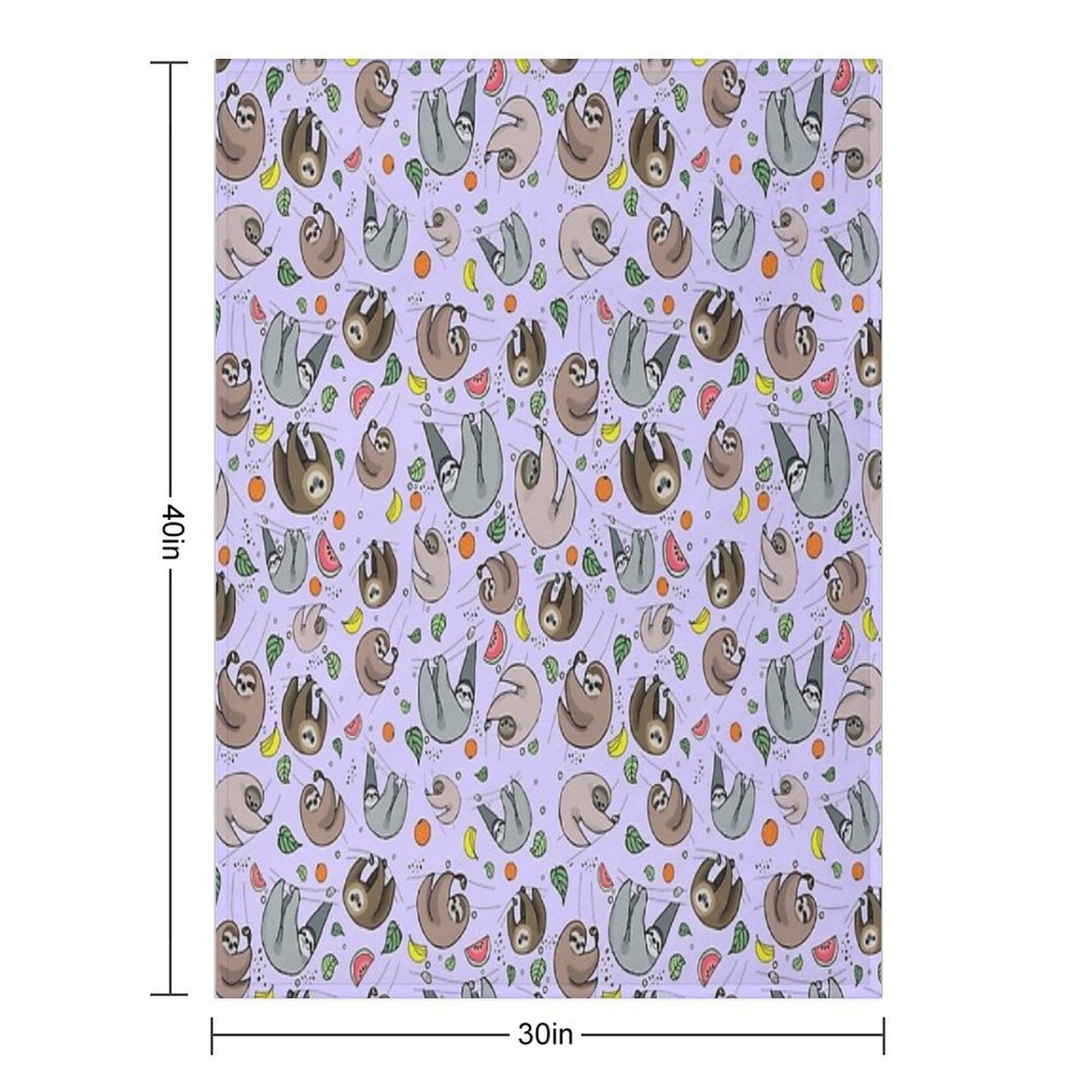 Sloths in Purple Throw Blanket
