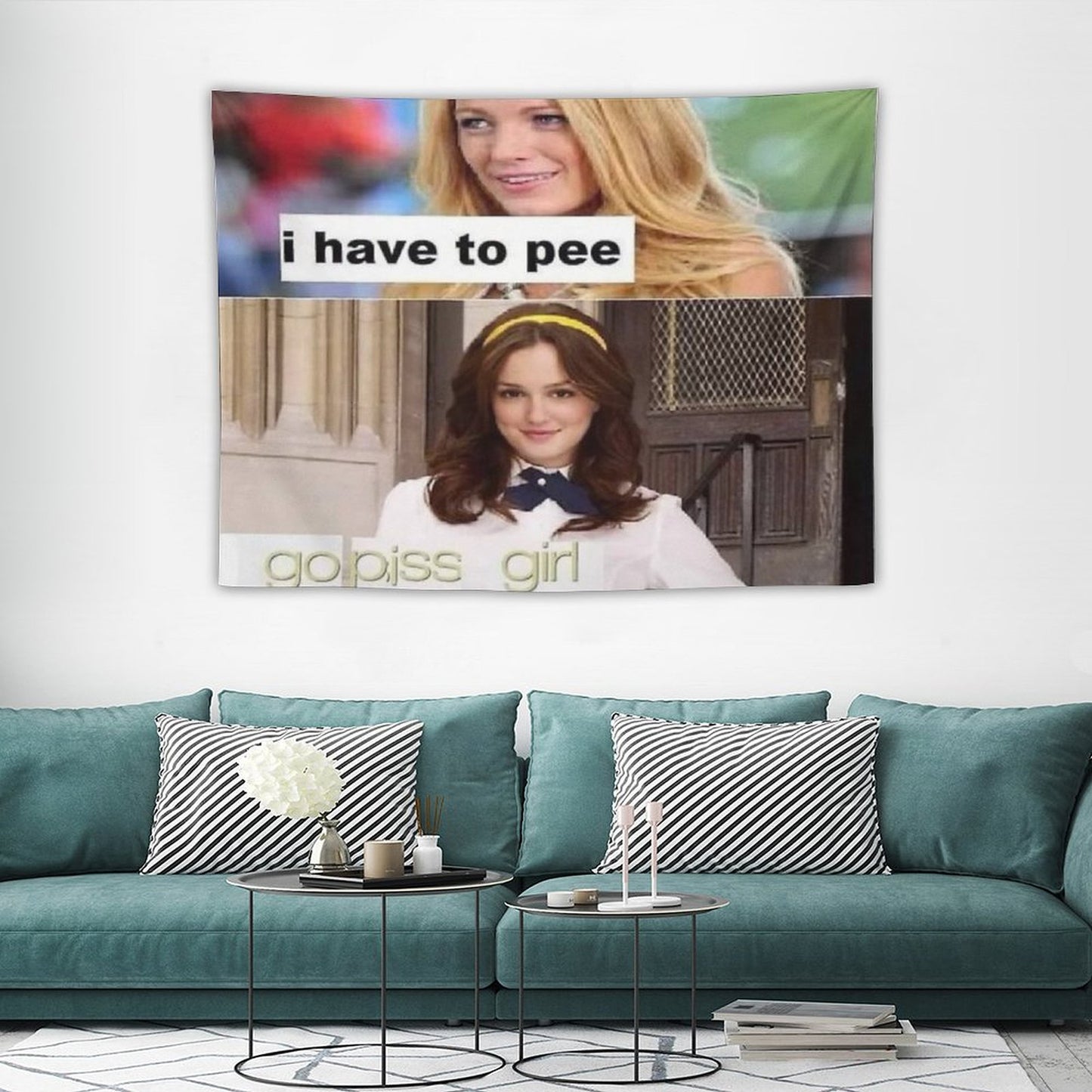 I Have to Pee Go Piss Girl Tapestry