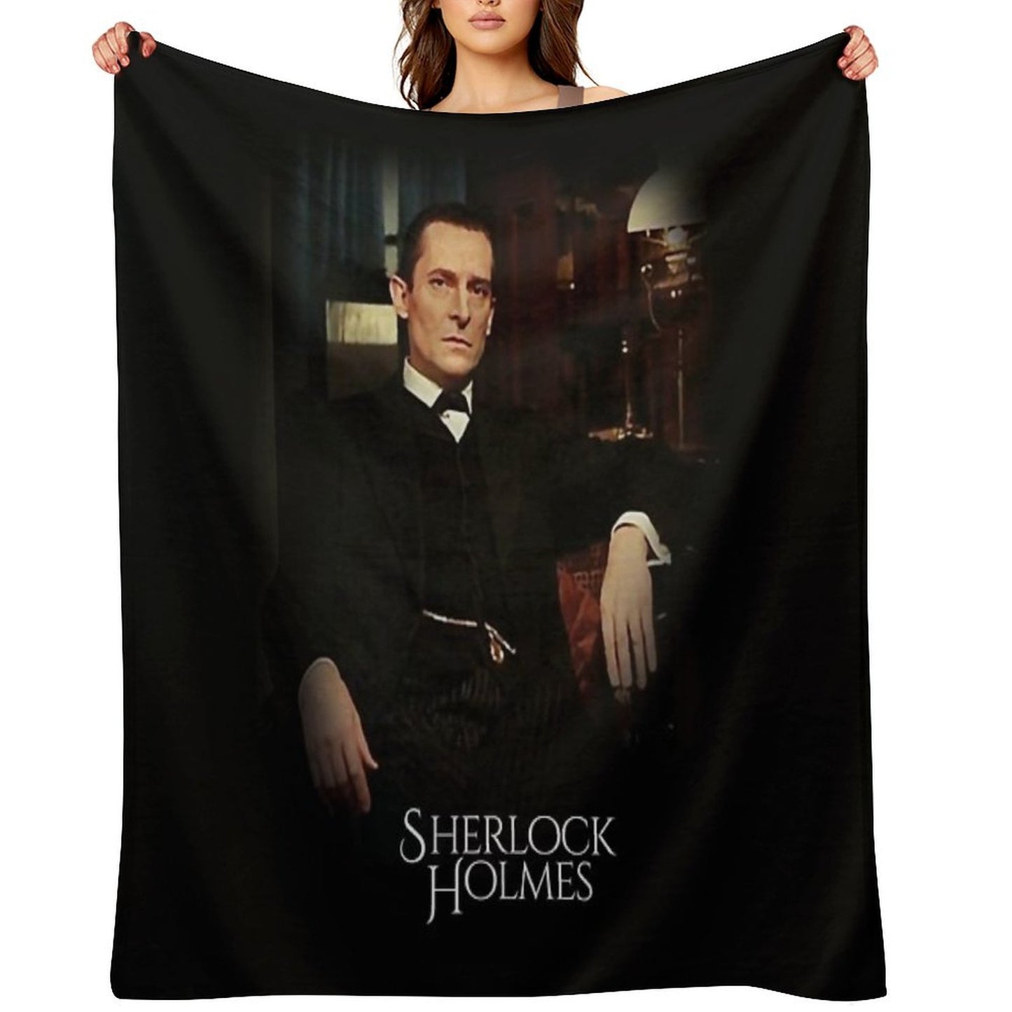 Sherlock Holmes Jeremy Brett - By The Lamplight Throw Blanket