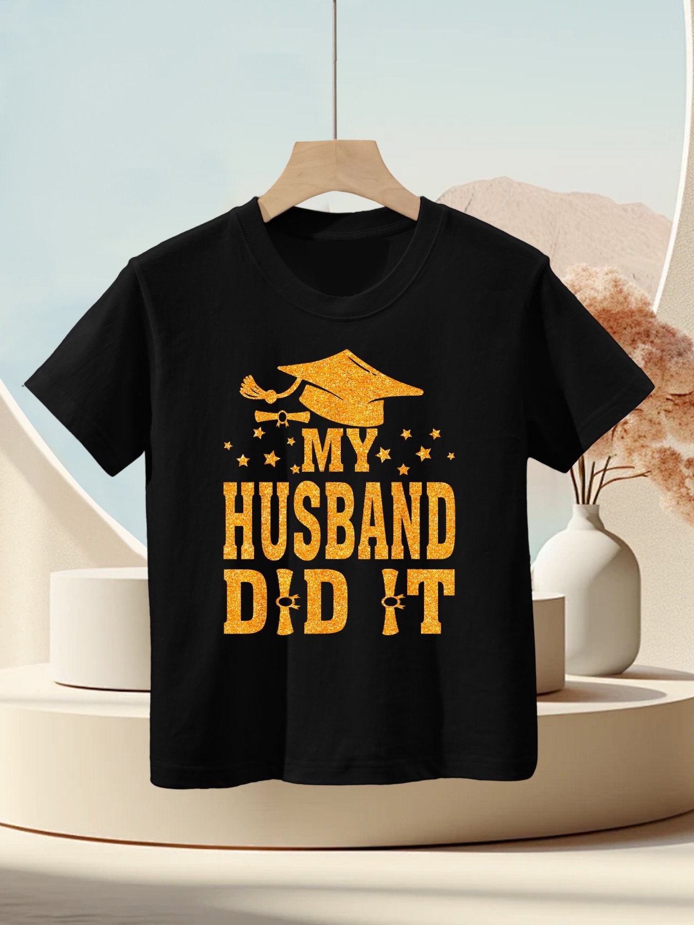 My Husband Did It Graduation Graduated Kids T-Shirt