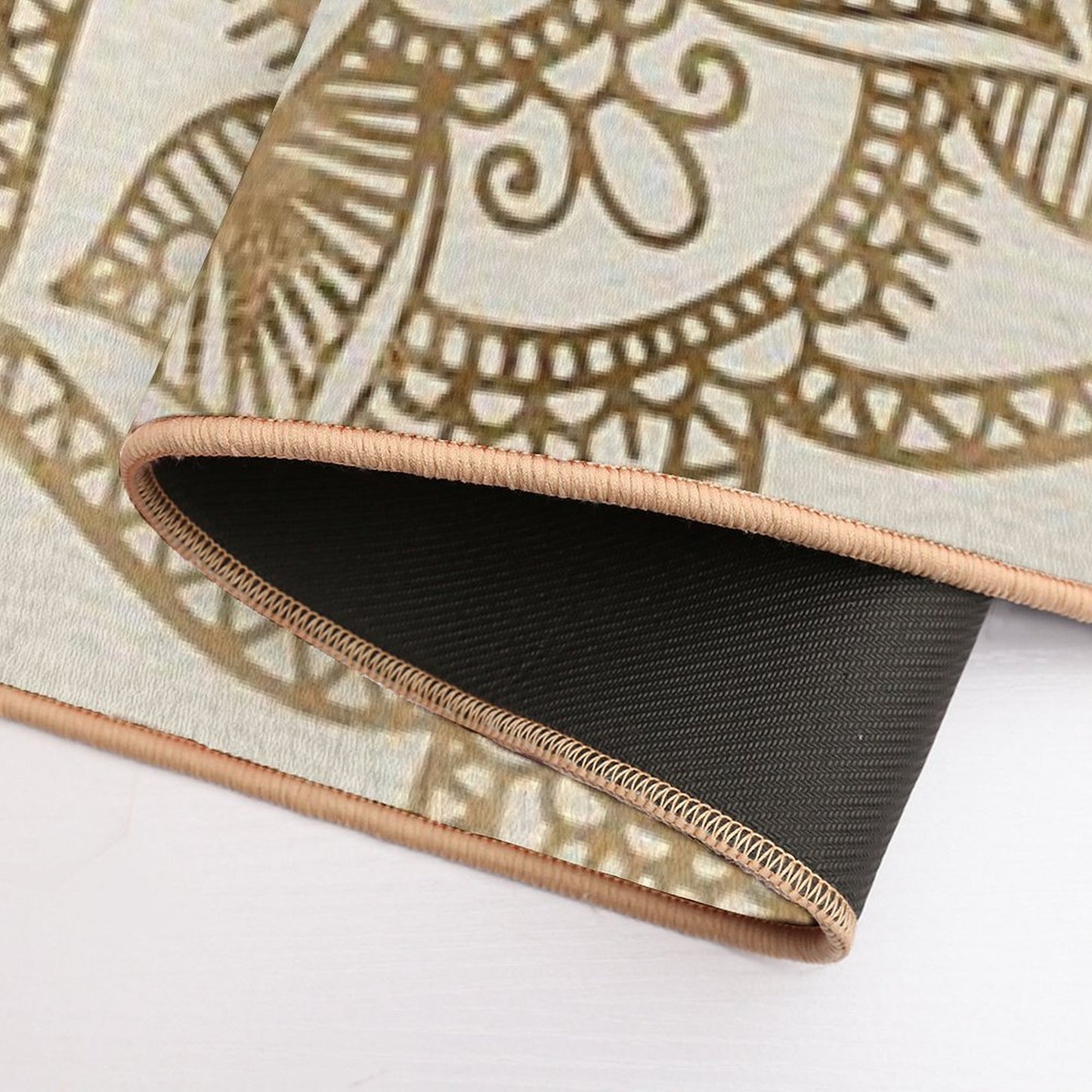 Flower of Life in Lotus - Pastel Golds And Canvas Bath Mat