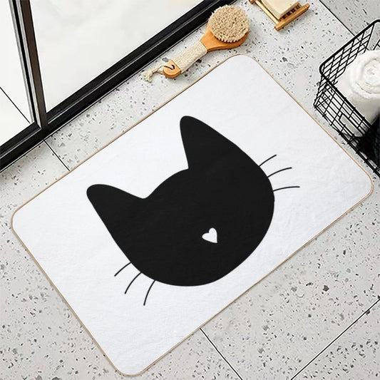 Cat Heart Nose Bath Mat