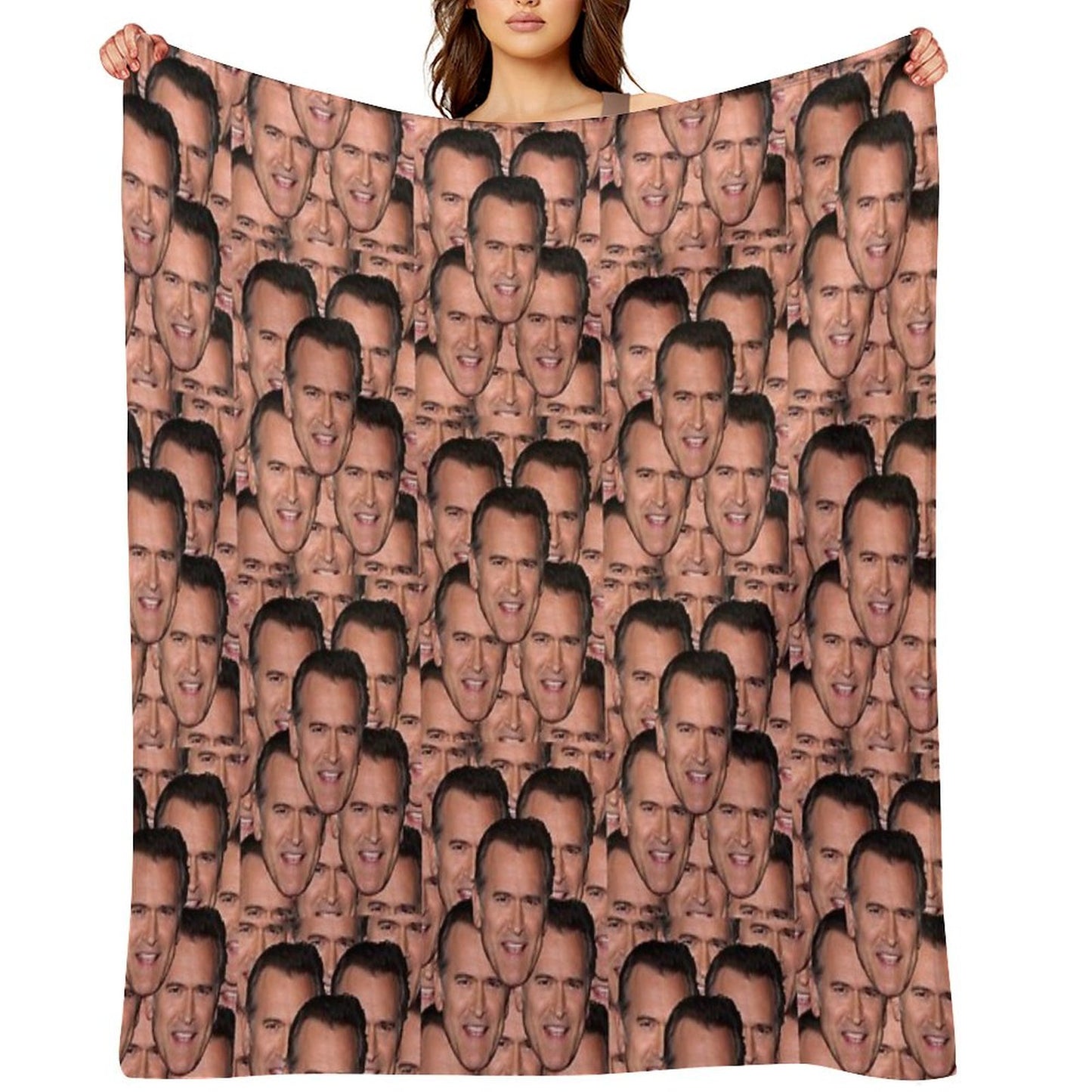 Bruce Campbell Evil Dead Head Shot Throw Blanket
