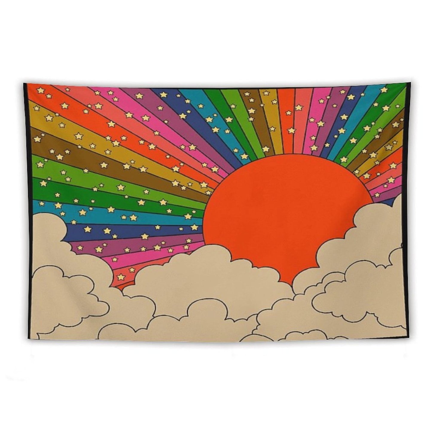 Rainbow 70s Sun Tapestry