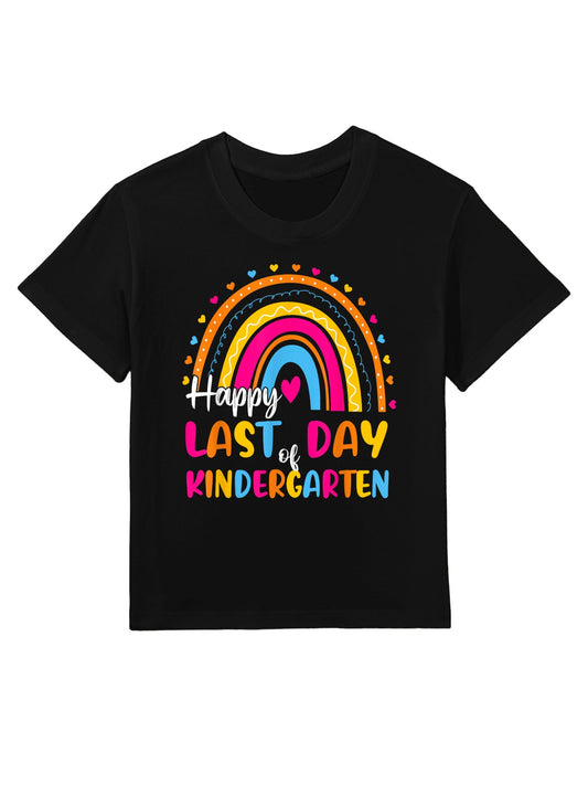 Rainbow Last Day Of Kindergarten Teacher Student Graduation Kids T-Shirt