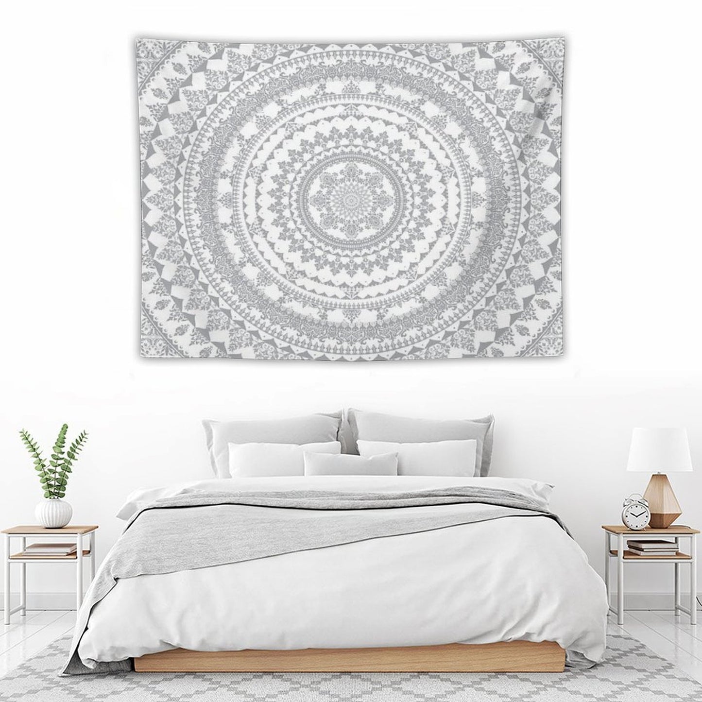 Mandala Gray Tapestry