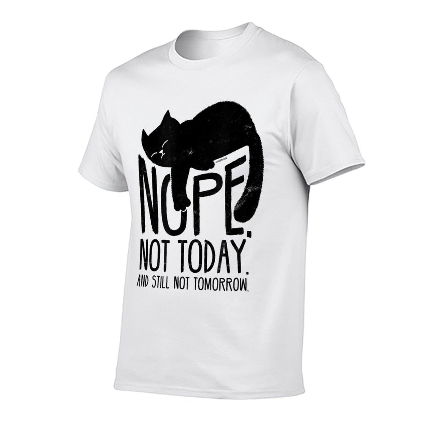 Cat Motive Funny Fun Retro Nope Not Today Durable T-Shirt