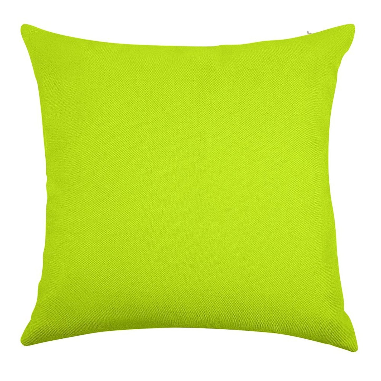 Bright Green Lime Neon Color Linen Throw Pillow Cover