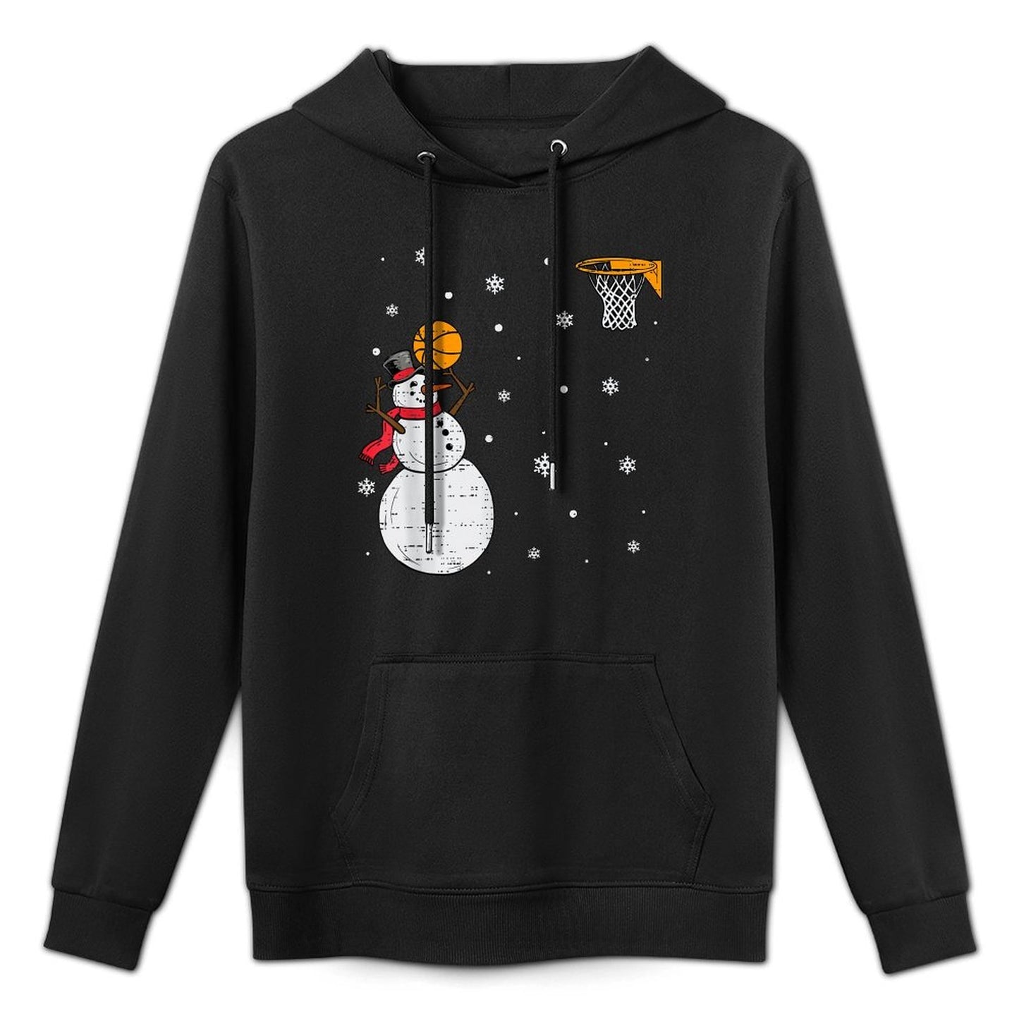 Funny Snowman Basketball Christmas Xmas Sports Men Boys Kids Customizable Surface Hoodie