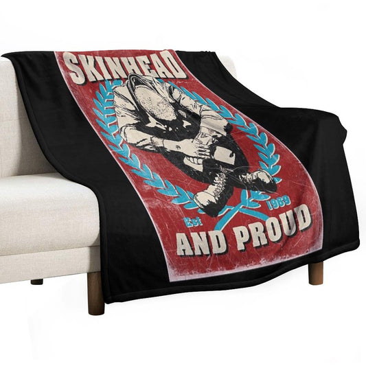 Skinhead And Proud Throw Blanket