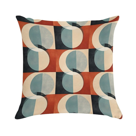 Mid Century Abstract Retro Geometric Art Soft Multiple Sizes Throw Pillow