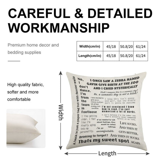 New Girl Nick Miller Quotes Linen Throw Pillow Cover