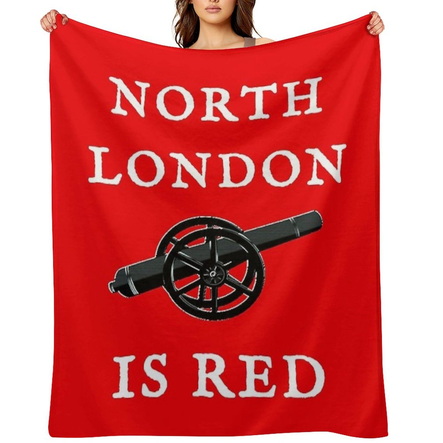 North London Is Red (White Text) Throw Blanket