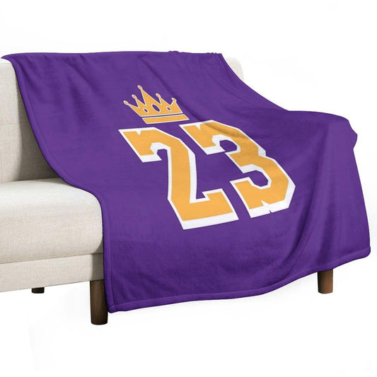 LeBron King 23 Away Throw Blanket